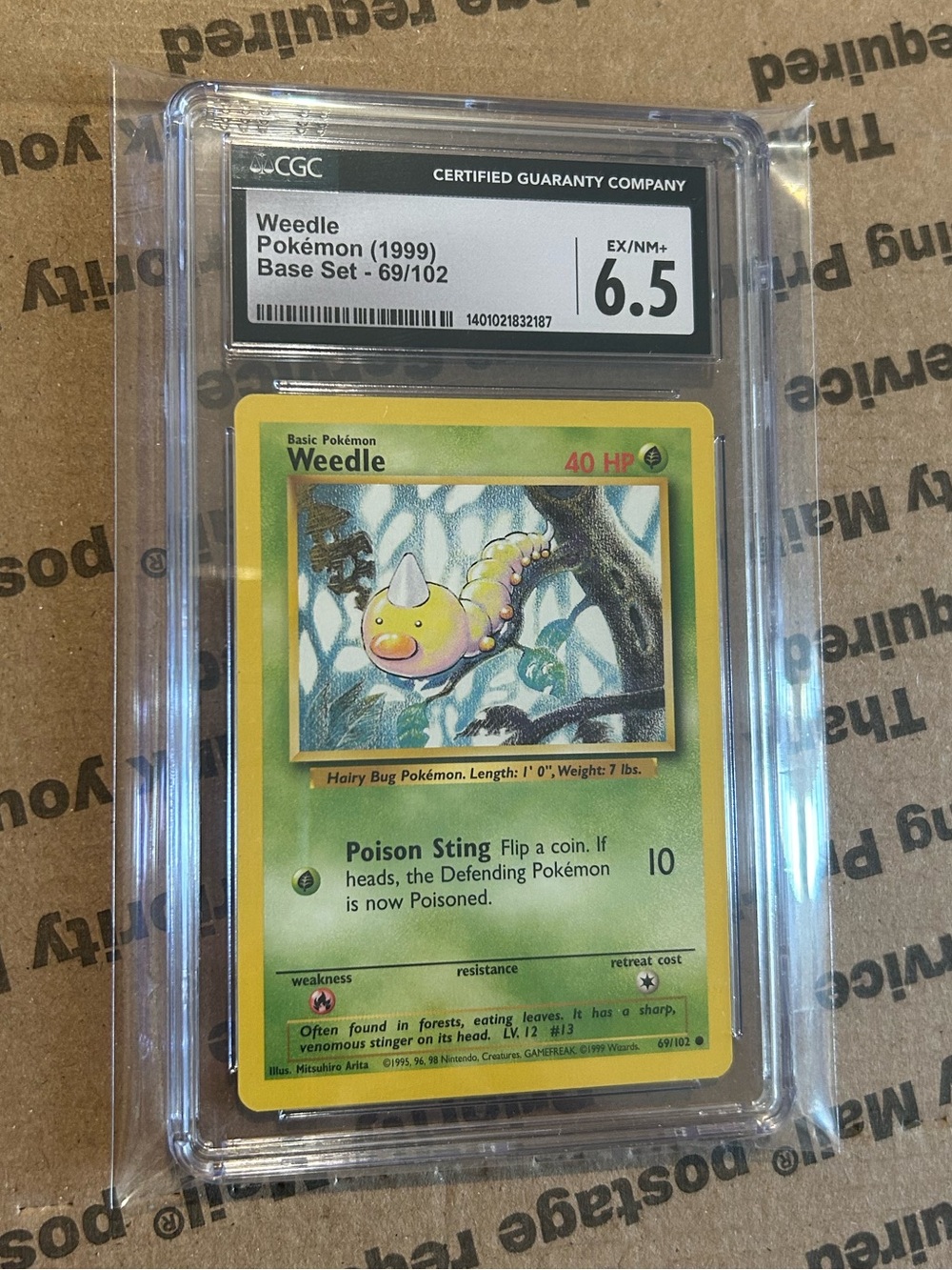 CGC 6.5 Weedle ‘99 Base Set Graded Card No. 69/102